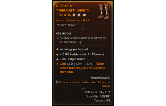 Legendary Boots[*15 ResistAll | *9 Dodge | *6 ENpS]