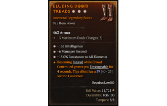 Legendary Boots[*15 ResistAll | *6 MpS | *135 INT]