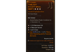 Legendary Boots[*2625 Armor | *6 MpS | *1310 Life]