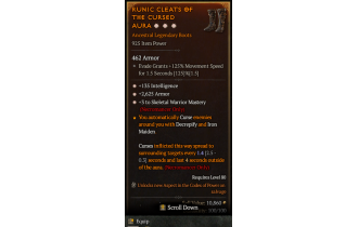 Legendary Boots[Necromancer | *3 SkelWarrior | *2625 Armor | *135 INT]