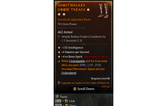 Legendary Boots[Necromancer | *4 BoneSpirit | *6 ESpS | *135 INT]