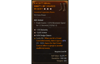 Legendary Boots[*2625 Armor | *9 Dodge | *135 DEX]