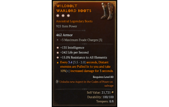 Legendary Boots[*15 ResistAll | *135 INT]