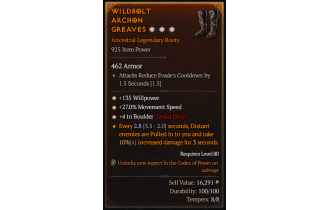 Legendary Boots[Druid | *4 Boulder | *27 MS | *135 WP]