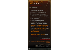 Legendary One-Handed Mace[*21 LH:Res | *90 DMG_Overpower | *135 WP]