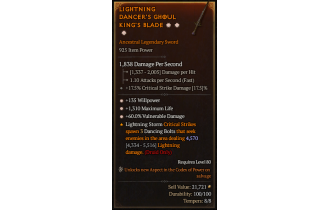 Legendary One-Handed Sword[*60 DMG_Vulnerable | *135 WP | *1310 Life]