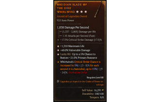 Legendary One-Handed Sword[*21 LH:Res | *60 DMG_Vulnerable | *1310 Life]