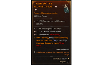 Legendary Amulet[Druid | *3 Envenom | *12 Crit | 7 ATKSPD]