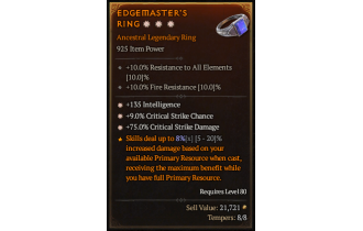 Legendary Ring[*9 Crit | *75 DMG_Crit | *135 INT]