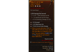 Legendary One-Handed Mace[*75 DMG_Crit | *135 STR | *1310 Life]