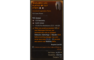 Legendary Pants[*2625 Armor | *135 DEX | 33 FR]