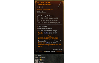 Legendary One-Handed Sword[*75 DMG_Crit | *135 STR | *1310 Life]