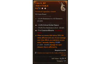 Legendary Amulet[Barbarian | *3 Counteroffensive | *12 Crit | 39 FR]