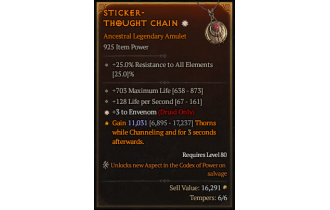 Legendary Amulet[Druid | *3 Envenom | 703 Life]