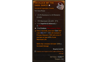 Legendary Amulet[Necromancer | *3 Evulsion | 2 ImperfectlyBalanced | 783 Life]