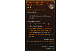 Legendary Amulet[Barbarian | *3 HeavyHanded | *10.9% STR]