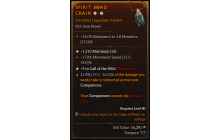 Legendary Amulet[Druid | *3 CallOfTheWild | *1310 Life | 17 MS]