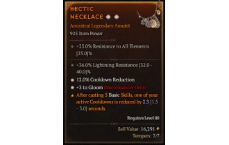 Legendary Amulet[Necromancer | *3 Gloom | *12 CDR | 36 LR]