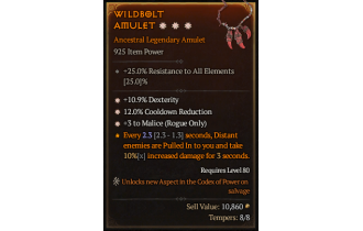 Legendary Amulet[Rogue | *3 Malice | *12 CDR | *10.9% DEX]