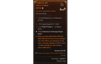 Legendary Amulet[Rogue | *3 AlchemicalAdvantage | 2 FrigidFinesse | 7.5 ATKSPD]