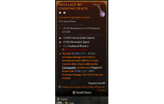 Legendary Amulet[Necromancer | *27 MS | *12 Crit | 2 CoalescedBlood]