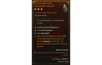 Legendary Amulet[Druid | *3 QS | *3 WildImpulses | *12 CDR]