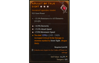 Legendary Amulet[*27 MS | *13.5 ATKSPD | *10.9% DEX]