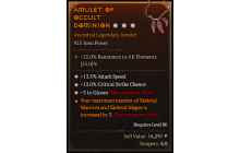 Legendary Amulet[Necromancer | *3 Gloom | *12 Crit | *13.5 ATKSPD]