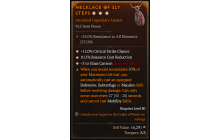 Legendary Amulet[Sorcerer | *3 GlassCannon | *12 Crit | *10.5 RCR]