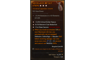 Legendary Amulet[Sorcerer | *3 GlassCannon | *12 Crit | *10.5 RCR]