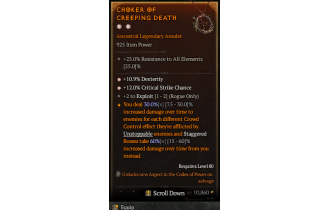 Legendary Amulet[Rogue | *12 Crit | *10.9% DEX | 2 Exploit]