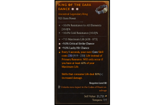 Legendary Ring[*9 Crit | *9 LHC | 715 Life]