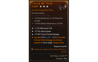 Legendary Ring[*13.5 ATKSPD | *75 DMG_Crit | *1310 Life]