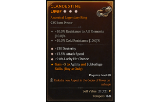 Legendary Ring[*13.5 ATKSPD | *9 LHC | *135 DEX]