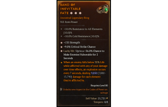 Legendary Ring[*9 Crit | *36 LH:Vulnerable | *135 STR]