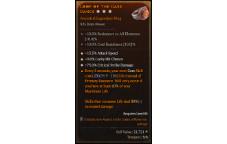 Legendary Ring[*13.5 ATKSPD | *9 LHC | *75 DMG_Crit]