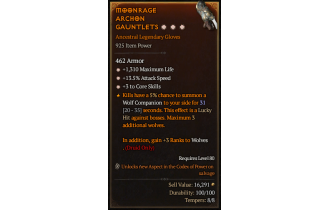 Legendary Gloves[*3 CoreSkills | *13.5 ATKSPD | *1310 Life]