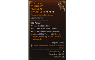 Legendary Gloves[*12 Crit | *13.5 ATKSPD | *15 ResistAll]