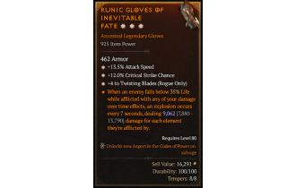 Legendary Gloves[TwistingBlades | *4 TwistingBlades | *12 Crit | *13.5 ATKSPD]