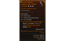 Legendary Gloves[*3 CoreSkills | *12 Crit | *2625 Armor]