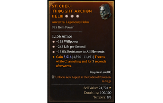 Legendary Helm[*15 ResistAll | *135 WP | *242 LpS]