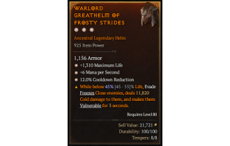 Legendary Helm[*12 CDR | *6 MpS | *1310 Life]