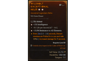 Legendary Helm[*15 ResistAll | *135 INT | 81 LpS]