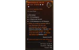 Legendary Helm[*15 ResistAll | *6 ESpS | *135 INT]