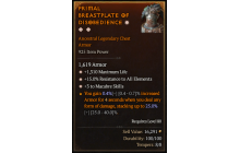 Legendary Chest Armor[Necromancer | *3 Macabre | *15 ResistAll | *1310 Life]