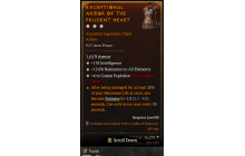 Legendary Chest Armor[Necromancer | *4 CorpseExplosion | *15 ResistAll | *135 INT]