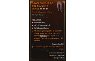 Legendary Pants[*9 Dodge | *135 DEX | *1310 Life]