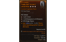 Legendary Pants[*15 ResistAll | *2625 Armor | *9 Dodge]