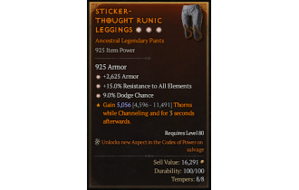 Legendary Pants[*15 ResistAll | *2625 Armor | *9 Dodge]