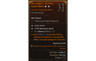 Legendary Boots[Sorcerer | *27 MS | *2625 Armor | 2 Mastery]